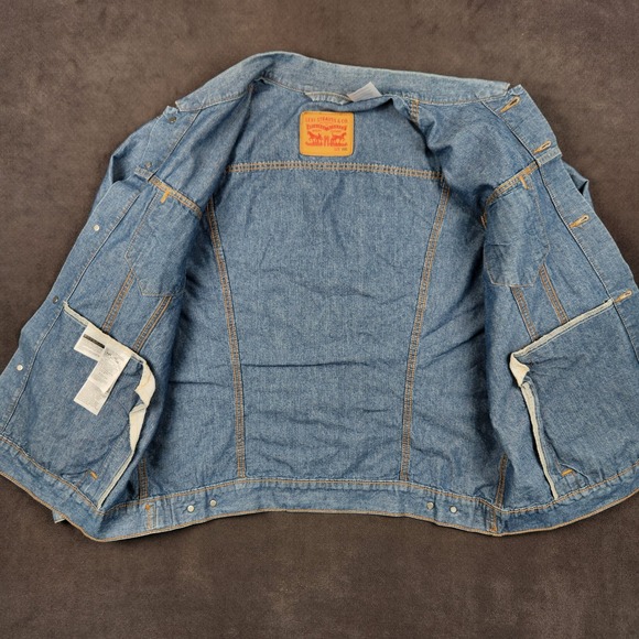 Levis Denim Trucker Jacket Mens XXL Blue Cotton Classic Fit Button Up 72334 - Picture 3 of 12